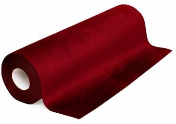 100% Mosel Tischläufer Samt, in Bordeaux Rot (28 cm x 5 m), Tischband aus Polyester in matter Samt-Optik, edle Tischdeko für den Herbst & Winter, Dekoration zu besonderen Anlässen - 1