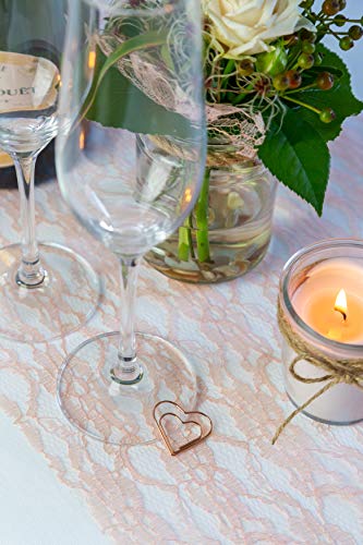 100% Mosel Tischläufer Spitze, in Vintage Rosé (30 cm x 20 m), zartes Tischband aus Spitze, edle Tischdeko für Hochzeit & Taufe, festliche Dekoration zu besonderen Anlässen - 2
