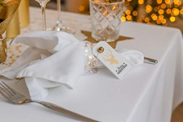100%Mosel Tischläufer Sterne, in Gold/Metallic (28 cm x 5 m), Tischband aus Organza, edle Tischdeko für Weihnachten & Adventszeit, Festliche Dekoration zu besonderen Anlässen - 8