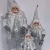 3 Weihnachtsmann-Figuren, traditionell, stehend, 3 Größen, Schneeweiß - 4
