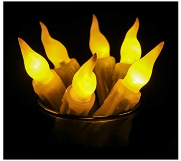 6 Stück LED Drahtlose Fernbedienung Kerzen，17,8 cm Flammenlose LED Stabkerzen Warmweiß Flame Flicker Kerzen 2*AA Batteriebetrieben,120+ Stunden Romantische Wachskerzen Kerzenlichter Leuchterkerzen - 4
