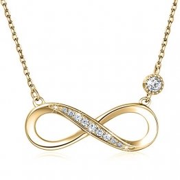 925 Sterling Silber Halskette - Billie Bijoux"Endless Love" Infinity Herz Anhänger weißes Gold überzogene Diamant Frauen einstellbare Halskette (gold) - 1