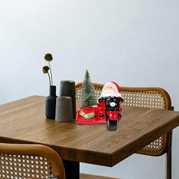 ABOOFAN Weihnachtsmann-Figuren Dekoration Tisch Deko Mittelstück Motorrad Baum LED Licht Zuhause Schlafzimmer Dekor Geschenk Spielzeug - 2