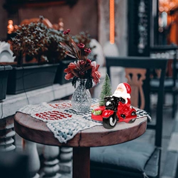 ABOOFAN Weihnachtsmann-Figuren Dekoration Tisch Deko Mittelstück Motorrad Baum LED Licht Zuhause Schlafzimmer Dekor Geschenk Spielzeug - 3