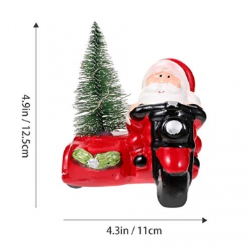 ABOOFAN Weihnachtsmann-Figuren Dekoration Tisch Deko Mittelstück Motorrad Baum LED Licht Zuhause Schlafzimmer Dekor Geschenk Spielzeug - 5