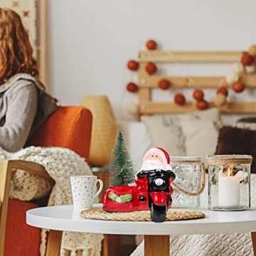 ABOOFAN Weihnachtsmann-Figuren Dekoration Tisch Deko Mittelstück Motorrad Baum LED Licht Zuhause Schlafzimmer Dekor Geschenk Spielzeug - 7