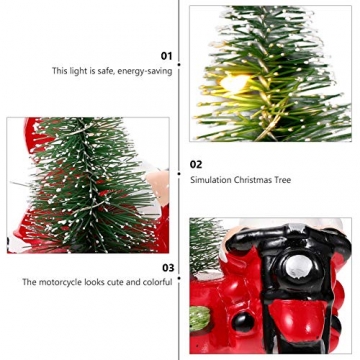 ABOOFAN Weihnachtsmann-Figuren Dekoration Tisch Deko Mittelstück Motorrad Baum LED Licht Zuhause Schlafzimmer Dekor Geschenk Spielzeug - 8