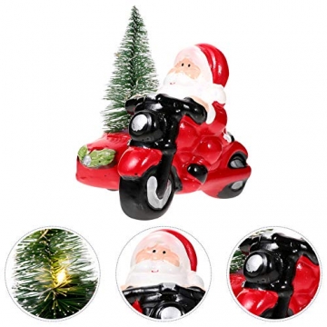 ABOOFAN Weihnachtsmann-Figuren Dekoration Tisch Deko Mittelstück Motorrad Baum LED Licht Zuhause Schlafzimmer Dekor Geschenk Spielzeug - 9