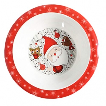 ABOOFAN Weihnachtsparty-Teller, Cartoon-Weihnachtsmann-Teller, Cartoon-Löffel und Gabel, Dessert-Teller, Weihnachts-Geschirr-Set, Weihnachten, Abendessen, Tisch-Party-Dekoration, Zubehör (weiß rot) - 6