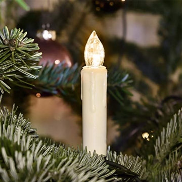 Aufun 30 Stück LED Weihnachtskerze Warmweiß Weinachten, Mini Kabellose Christbaumkerzen Flammenlose mit Fernbedienung und Batterien IP44 für Weihnachtsbaum, Hochzeit, Partys - 3