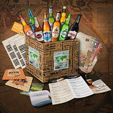 Bier Geschenk Box mit internationalen Bieren - Geschenkidee zum Geburtstag, Geschenkidee für Freunde zum Geburtstag oder als besonderes Geschenk mit 9 Bieren Bier Weltreise - 4
