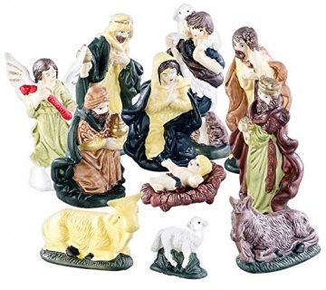 Britesta Krippenfiguren: 11-teiliges Weihnachtskrippen-Figuren-Set aus Porzellan, handbemalt (Krippe Figuren) - 1