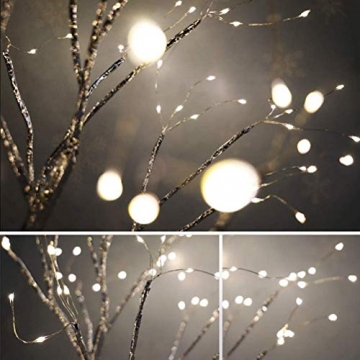 Bsopem Kirschblüten-Baum-Licht, USB-Weihnachtsbaum-LED-Zweig-Licht, DIY-Bonsai-Baum-Lampe, Schreibtisch-Nachtlicht mit Touch-Schalter, Weihnachtsdekoration, Licht für Schlafzimmer(50 cm) - 4