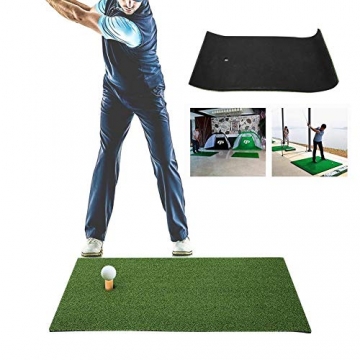 BYARSS Golf Treffer Matte Indoor Outdoor Golf Swing Praxis Grasmatten mit Gummi-Golf-T-Stück - 2