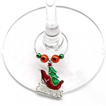 CAIRLEE Weihnachten Weinglas Ring Anhänger Ornamente für Home Christmas Party Dekoration - 2