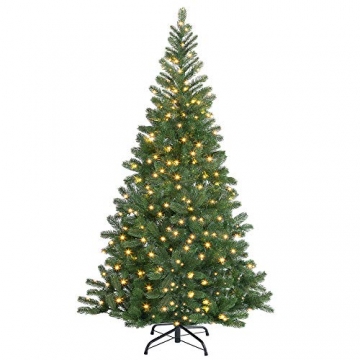 Casaria Weihnachtsbaum 140 cm LED Lichterkette Edeltanne Ständer künstlicher Tannenbaum Christbaum Weihnachten PE Grün - 9