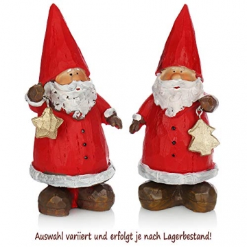 com-four® 2X Deko-Weihnachtsmann stehend - Weihnachtsmannfigur aus Kunststoff - dekorativer Santa zum hinstellen [Auswahl variiert] - 3