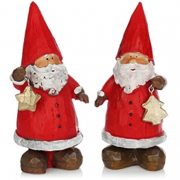 com-four® 2X Deko-Weihnachtsmann stehend - Weihnachtsmannfigur aus Kunststoff - dekorativer Santa zum hinstellen [Auswahl variiert] - 1