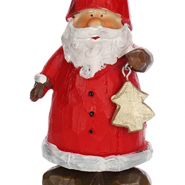 com-four® 2X Deko-Weihnachtsmann stehend - Weihnachtsmannfigur aus Kunststoff - dekorativer Santa zum hinstellen [Auswahl variiert] - 5