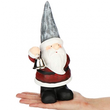 com-four® Weihnachtsmannfigur aus Keramik - dekorativer Santa zum Hinstellen mit Glocke - Dekofigur zu Weihnachten - 24 cm (Weihnachtsmann mit Glocke) - 2