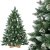 FairyTrees künstlicher Weihnachtsbaum Kiefer, Natur-Weiss beschneit, Material PVC, echte Tannenzapfen, inkl. Holzständer, 120cm, FT04-120 - 1