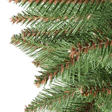 FairyTrees künstlicher Weihnachtsbaum NORDMANNTANNE, grüner Stamm, Material PVC, inkl. Holzständer, 180cm, FT14-180 - 2