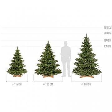 FairyTrees künstlicher Weihnachtsbaum NORDMANNTANNE, grüner Stamm, Material PVC, inkl. Holzständer, 180cm, FT14-180 - 5