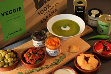 Feinkost-Präsentkorb Veggie-Box Spanien | Ideale Geschenkidee für Freunde der vegetarischen Küche & Vegetarier | Exquisite Auswahl an Tapas-Klassikern geschenkfertig in Geschenk-Box - 4