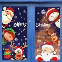 Fensterbilder Weihnachten Selbstklebend,Aivatoba Fensterdeko Weihnachten Kinderzimmer Weihnachtsmann Fensterdeko Winter Schneeflocken PVC Aufklebe Fensterbilder Weihnachten Dekoration Wiederverwendbar - 1