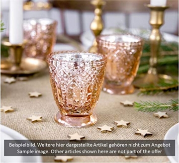 Feste Feiern Teelichthalter Castello 4er-Set Glas 8x7cm Altrosa Rose´ Kerzenhalter Windlicht Dekoration Tafel edle Tischdeko Advent - 5