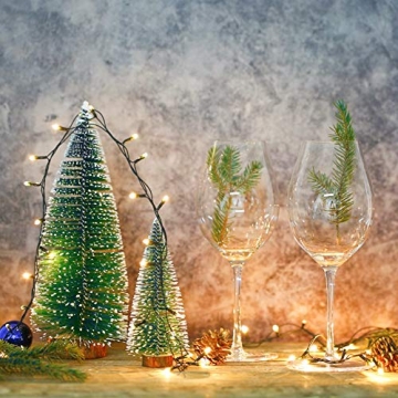 FHzytg 65 Stück Mini Weihnachtsbaum, 7 Größe Mini Tannenbaum Künstlich Kleiner Weihnachtsbaum Künstlich Klein, Mini Christbaum Tannenbaum Klein mit Ständer für Tischdeko - 7