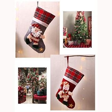 Galapara Weihnachtsstrumpf 4er Set, Weihnachtssocke Weihnachten Kreative Puppe Weihnachten Socken Geschenkbeutel Weihnachtsbaum Anhänger Weihnachtsdekoration Für Weihnachtsfeier Dekorieren - 9