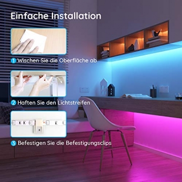Govee LED Strip 5m, RGB LED Streifen, Farbwechsel LED Band mit IR Fernbedienung, für die Beleuchtung von Haus, Party, Küche - 5