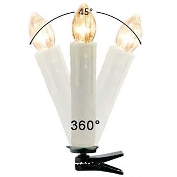 Hengda 30er LED Weihnachtskerzen mit Fernbedienung Timer Warmweiß Dimmbar Kerzen mit Batterien Weihnachtskerzen Christbaumkerzen Kabellos - 8