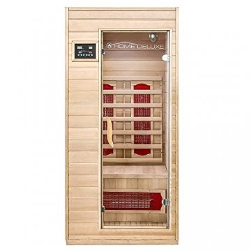 Home Deluxe – Infrarotkabine Redsun S – Keramikstrahler, Holz: Hemlocktanne, Maße: 90 x 90 x 190 cm | Infrarotsauna für 1-2 Personen, Sauna, Infrarot, Kabine - 1