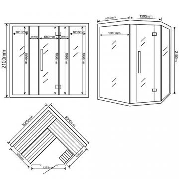 Home Deluxe - Traditionelle Sauna - Skyline XL Big - Holz: Hemlocktanne - Maße: 200 x 200 x 210 cm - inkl. komplettem Zubehör | Dampfsauna Aufgusssauna Finnische Sauna - 7