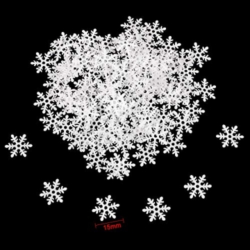 HOWAF 300 Stück Schneeflocken Konfetti, Weihnachten Winter deko Schneeflocke Filz Tabelle Konfetti Tischdeko, Weihnachtsschmuck , Hochzeit, Geburtstag, neues Jahr, Weihnachts Dekorationen - 3