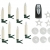 Idena 31852 - Weihnachtsbaumkerzen Set mit 12 kabellosen LED Christbaumkerzen zum Anklemmen, 6 Saugnäpfen, 6 Halter in Sternform und 4 Spitzen, batteriebetrieben, mit Fernbedienung - 3