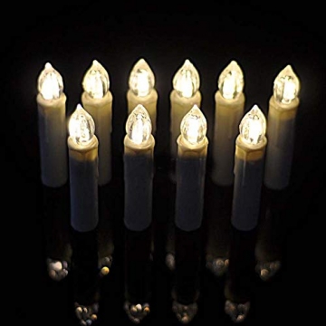 Kabellos Weihnachtskerzen, 20er LED Kerzen mit Fernbedienung, LED Warmweiß Christbaumkerzen für Weihnachtsbaum, Blinkeffekt - 4