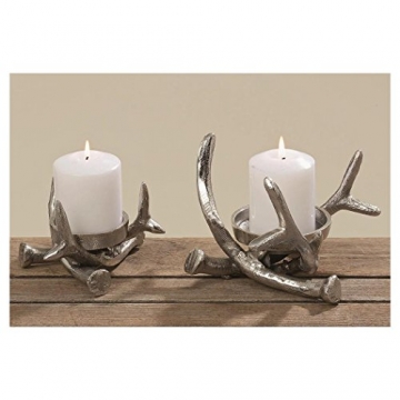 Kerzenständer Kerzenleuchter Metall Geweih Advent Tischdeko Leuchter - 2