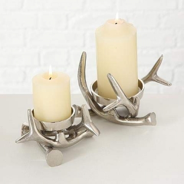 Kerzenständer Kerzenleuchter Metall Geweih Advent Tischdeko Leuchter - 3