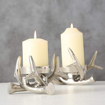 Kerzenständer Kerzenleuchter Metall Geweih Advent Tischdeko Leuchter - 4