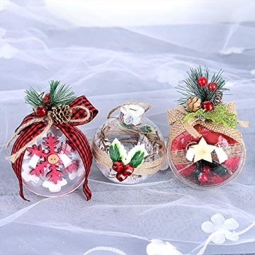 Kingrol 32 Stück Weihnachtskugeln Befüllbar Christbaumkugeln Plastik DIY Christbaumschmuck Wiederverwendbar zum Befüllen Basteln von Weihnachten Hochzeit Party - 8 cm - 5