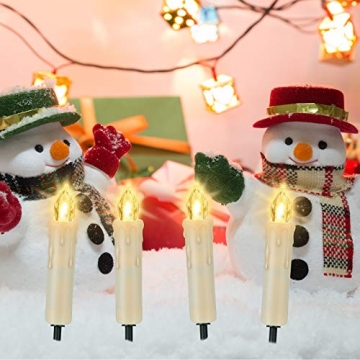 LED kerzen Weihnachtskerzen mit Fernbedienung Timer AAA-Batterien Dimmbar, Christbaumkerzen Kabellose Weihnachtsbaumkerzen für Weihnachtsbaum Weihnachtsdeko Hochzeit(30er) - 5