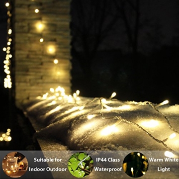 LED Lichterkette, von myCozyLite®, 200 LED Deko Lichterketten in 20 Metern Lang, Warmweiß, Wasserdicht für Innen und Außen - 5