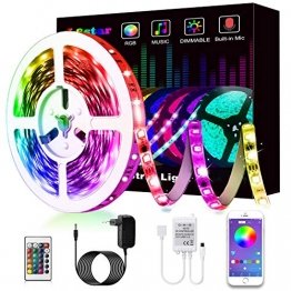 LED Strip, L8star LED Streifen Farbwechsel LED Strip Lichtband RGB Flexible LED Bänder Strips mit Bluetooth Kontroller Sync zur Musik, Anwendung für Schlafzimmer, Party und Feriendekoration - 1