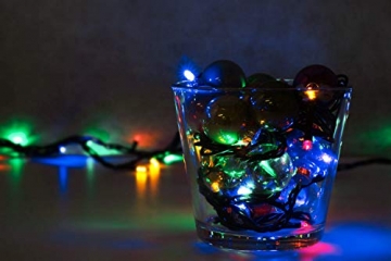 LED Universum Lichterkette mit 100 bunten LEDs (rot, grün, blau, gelb) und 8 Stimmungsmodi für innen und außen, 10 Meter, IP44, Weihnachtszeit, Hochzeiten oder Gartenfeiern - 3