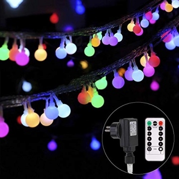 Lichterkette strombetrieben B-right 100 LED Globe Lichterkette, Lichterkette bunt, Innen- Außen Lichterkette glühbirne Fernbedienung,Weihnachtsbeleuchtung für Weihnachten Hochzeit Party Weihnachtsbaum - 9