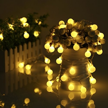 Lichterkette strombetrieben B-right 100 LED Globe Lichterkette, Lichterkette warmweiß, Innen und Außen Lichterkette glühbirne Fernbedienung, Lichterkette für Weihnachten Hochzeit Party Weihnachtsbaum - 9