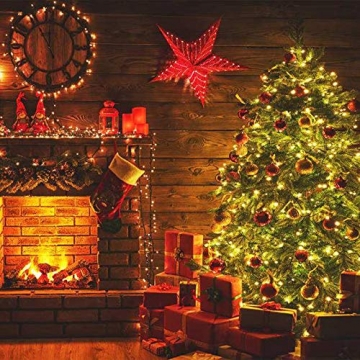 Lichterkette Weihnachtsbaum, LED Lichterkette mit 300 LED in warm weiß, 8 Leuchtmodi Dimmbar, EU Stecker, IP44 Wasserdicht, Lichterkette für Party, Feier, Hochzeit, Weihnachtsschmuck, Innen und Außen - 5